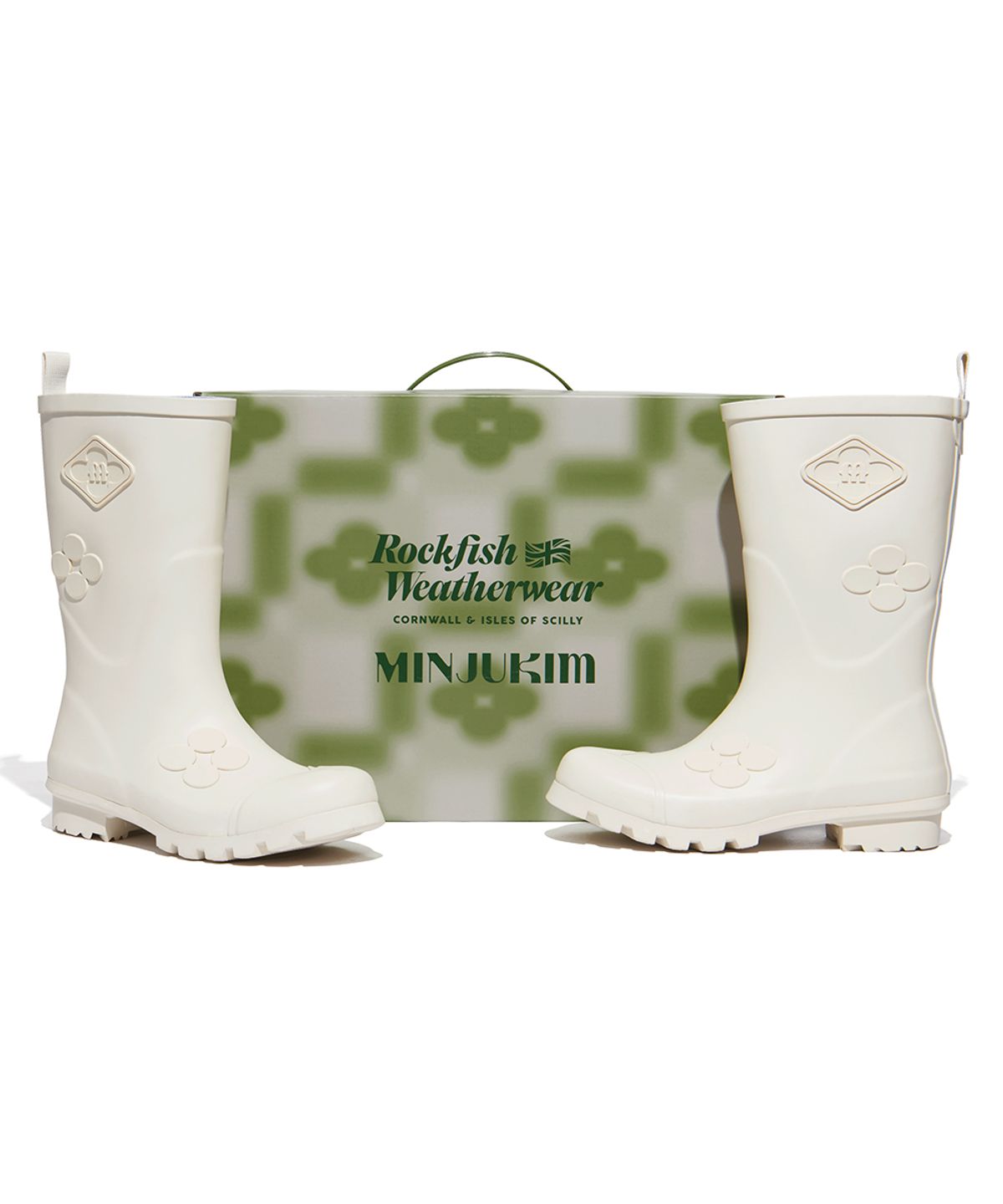 락피쉬웨더웨어(ROCKFISH WEATHERWEAR) [X MINJUKIM] FLORAL PATCH RAIN BOOTS SHORT - 4 colors