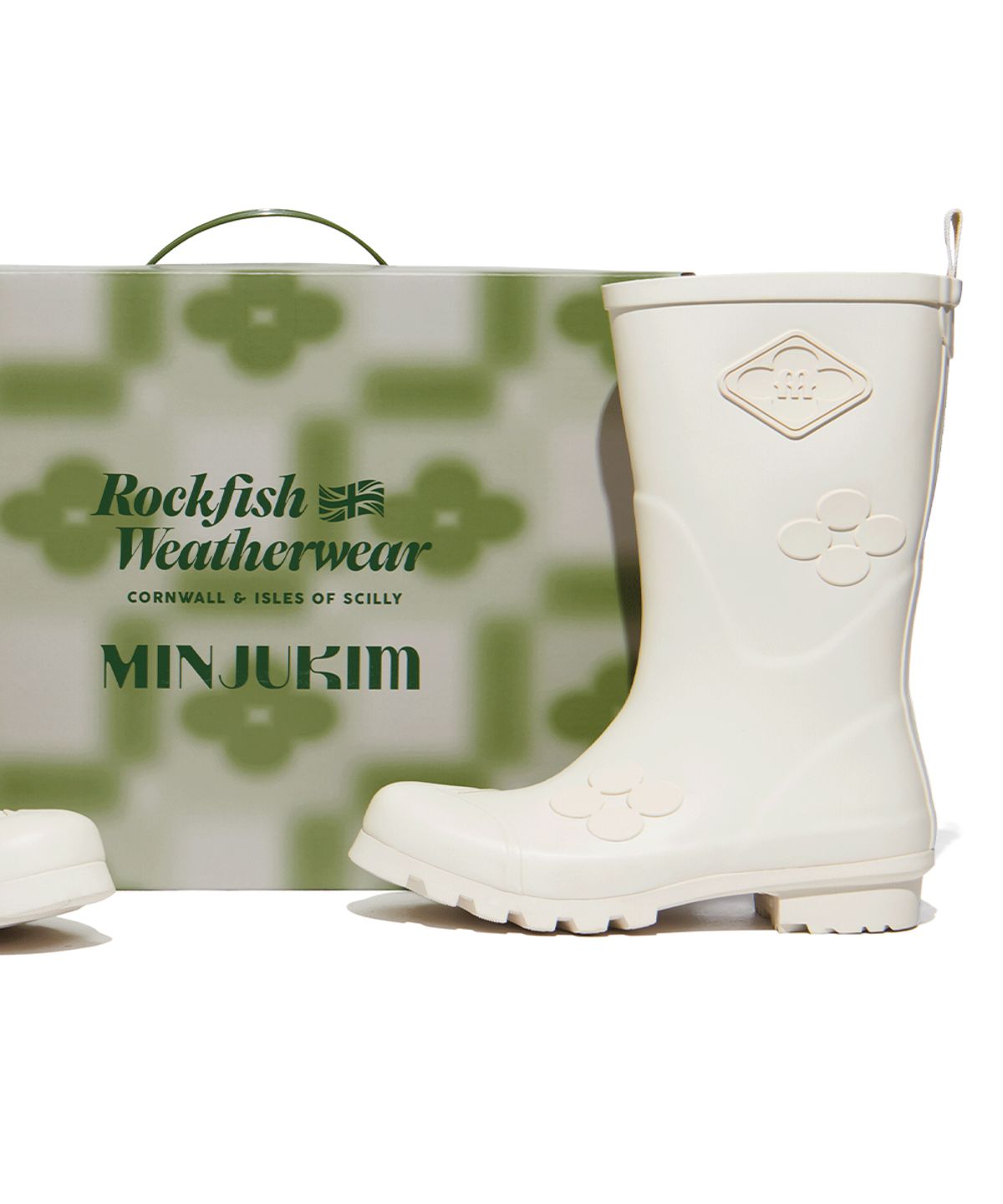 락피쉬웨더웨어(ROCKFISH WEATHERWEAR) [X MINJUKIM] FLORAL PATCH RAIN BOOTS SHORT - 4 colors
