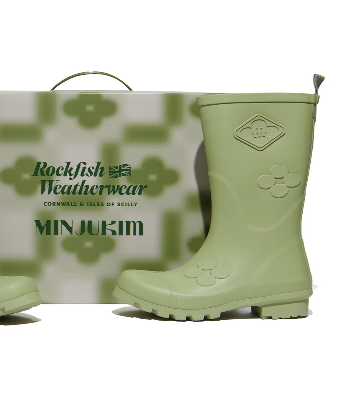 락피쉬웨더웨어(ROCKFISH WEATHERWEAR) [X MINJUKIM] FLORAL PATCH RAIN BOOTS SHORT - 4 colors