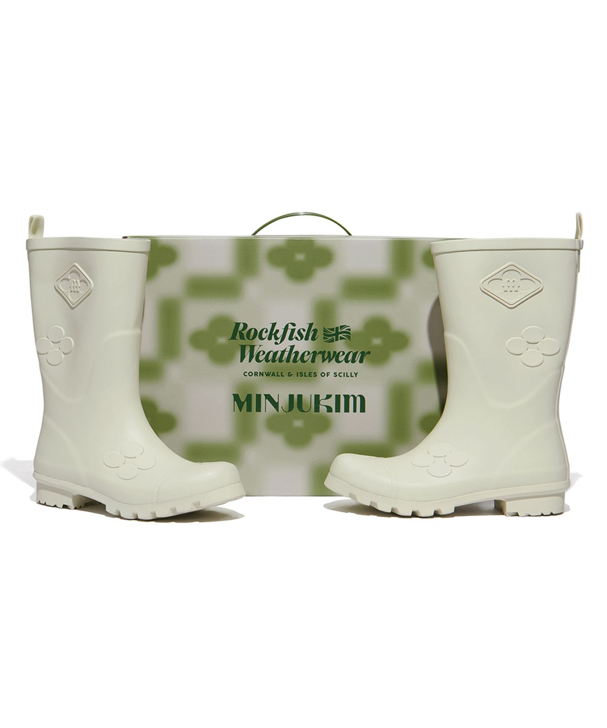 락피쉬웨더웨어(ROCKFISH WEATHERWEAR) [X MINJUKIM] FLORAL PATCH RAIN BOOTS SHORT - 4 colors