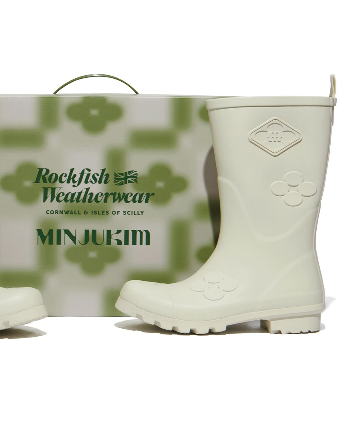 락피쉬웨더웨어(ROCKFISH WEATHERWEAR) [X MINJUKIM] FLORAL PATCH RAIN BOOTS SHORT - 4 colors