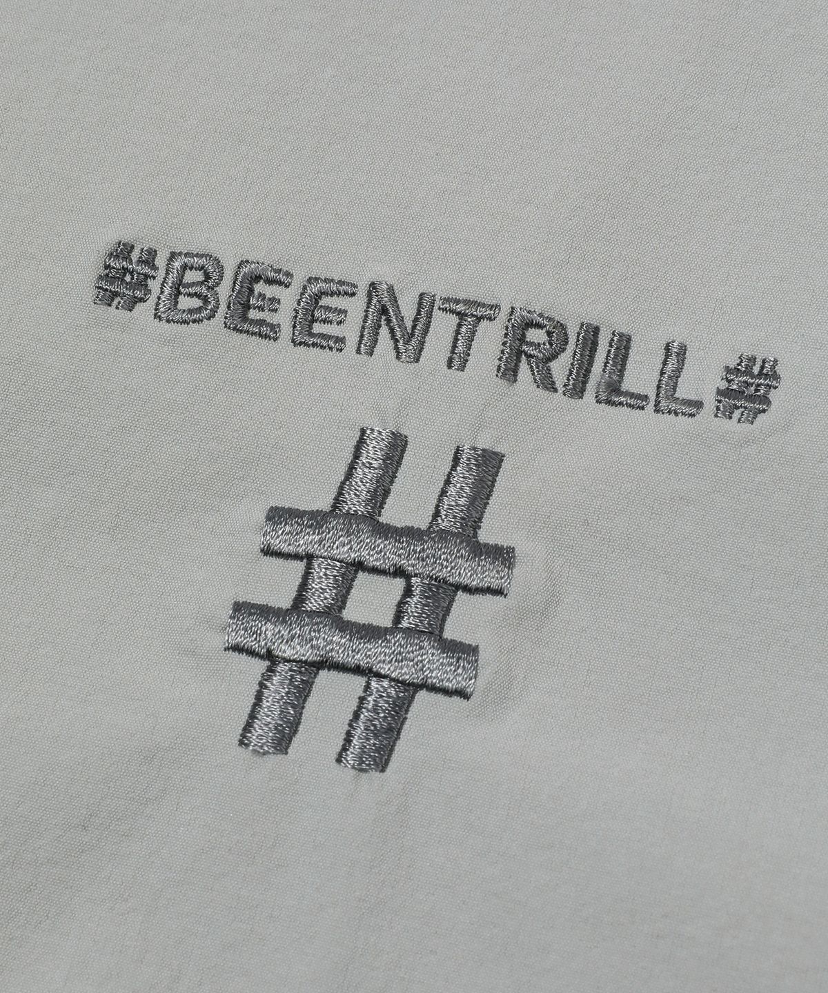 빈트릴(BEENTRILL) 우븐 테크 차이나카라 아노락 점퍼(라이트 그레이)