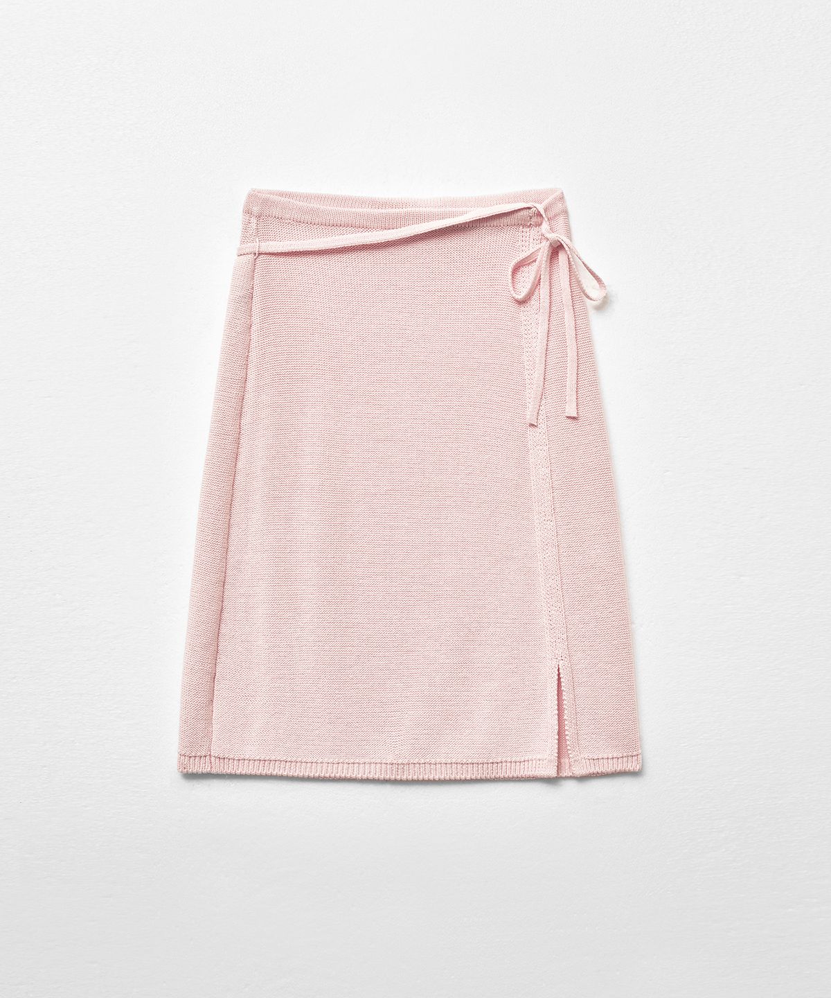 몽돌(MONGDOL) 스트랩 미디 니트 레이어드 스커트 베이비핑크 MDSK023BABYPINK