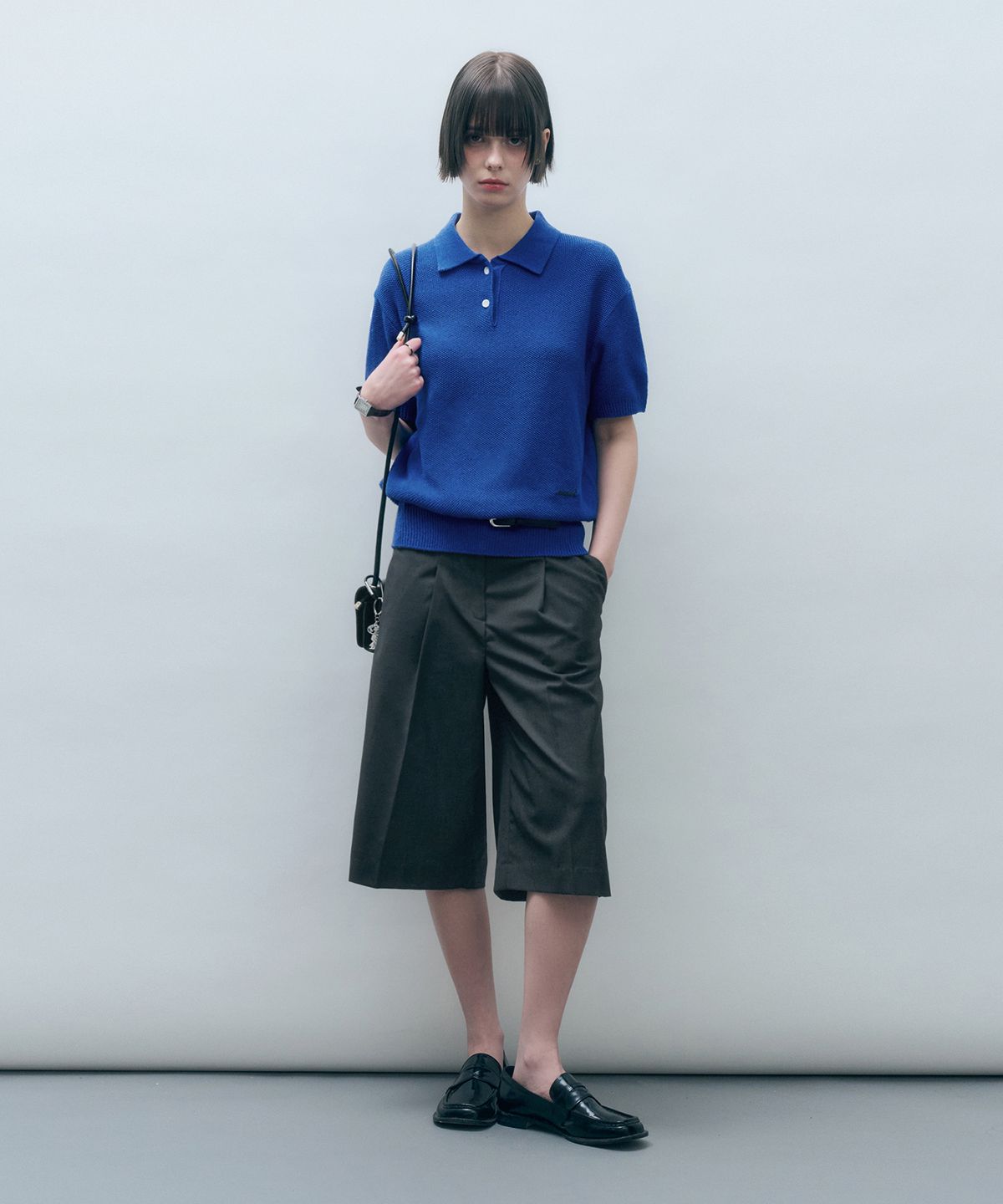 몽돌(MONGDOL) [From ITALY] 컴포트 PK 카라 반팔 니트 MDKT102_6 Colors