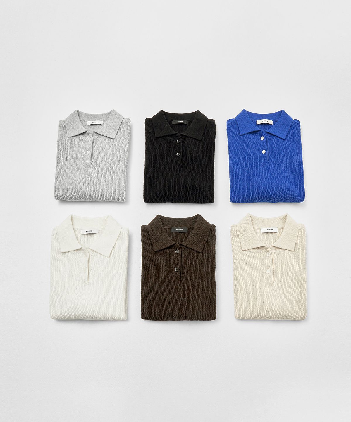 몽돌(MONGDOL) [From ITALY] 컴포트 PK 카라 반팔 니트 MDKT102_6 Colors