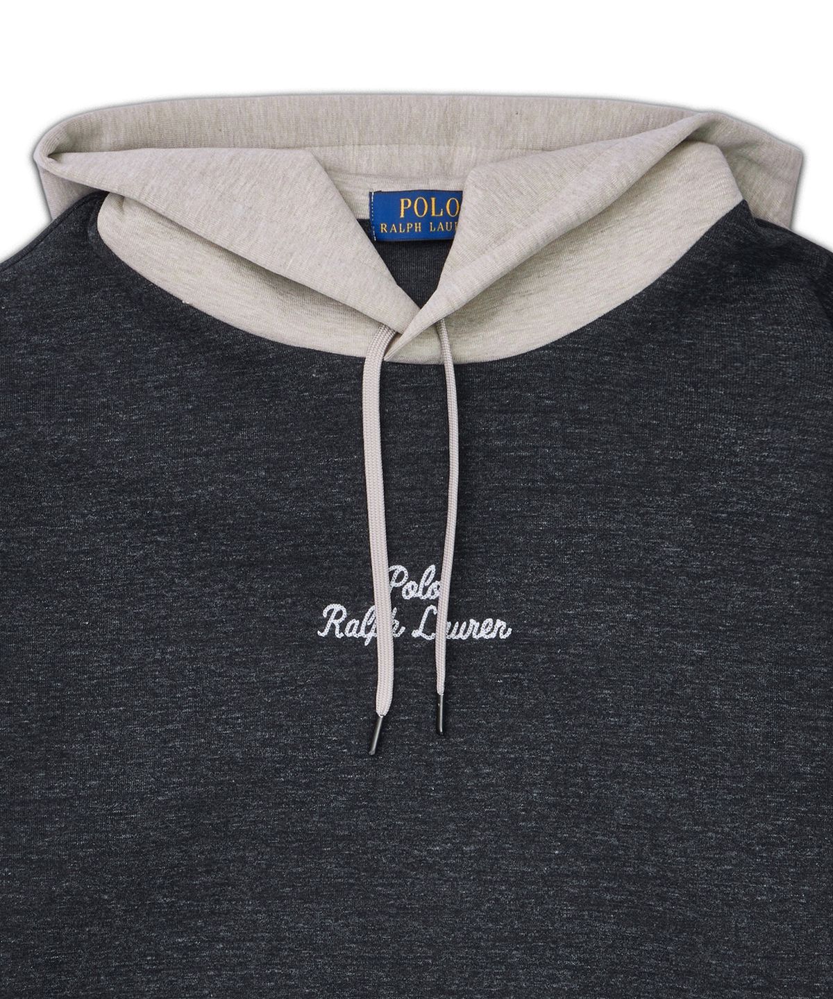 폴로 랄프 로렌(POLO RALPH LAUREN) 로고 컬러블록 더블니트 후디-블랙