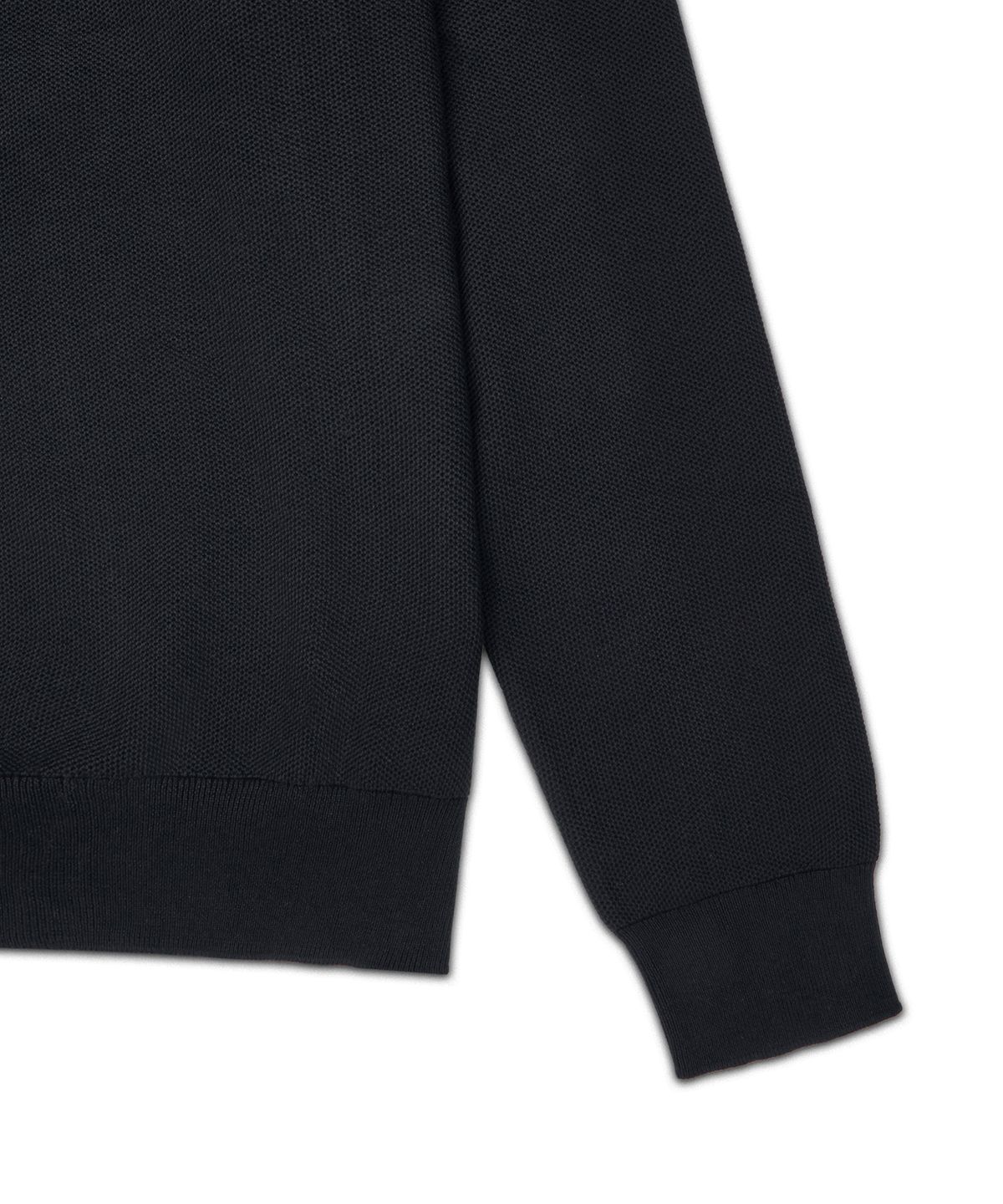 폴로 랄프 로렌(POLO RALPH LAUREN) 메시 니트 코튼 쿼터 지퍼 스웨터-블랙