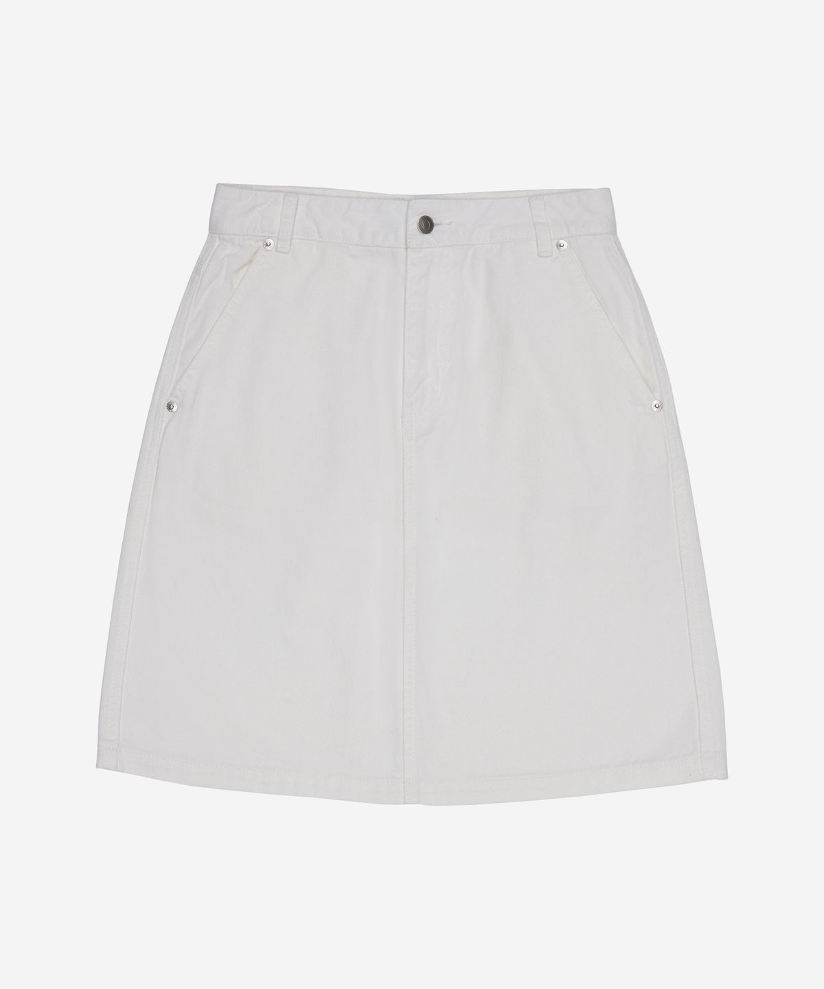 필더스(FIELDERS) STONE-WASHED MEDIUM SKIRT WHITE