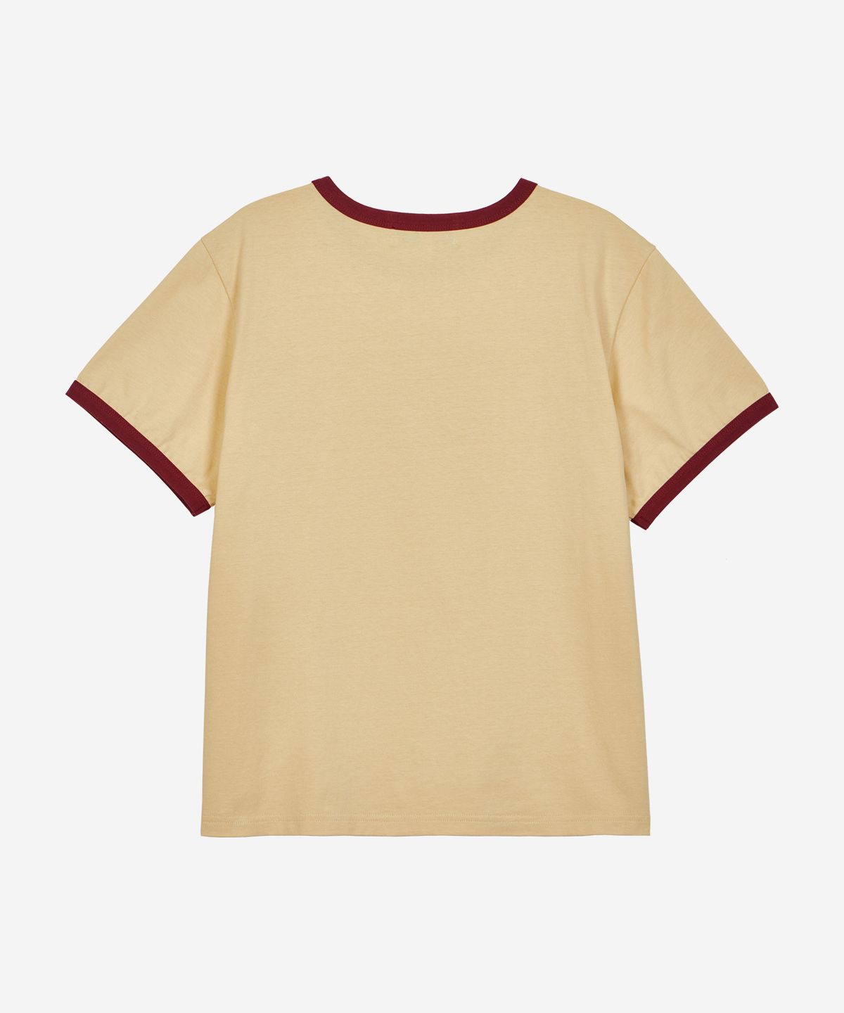 필더스(FIELDERS) GRAPHIC CROPPED RINGER T-SHIRT YELLOW/RED