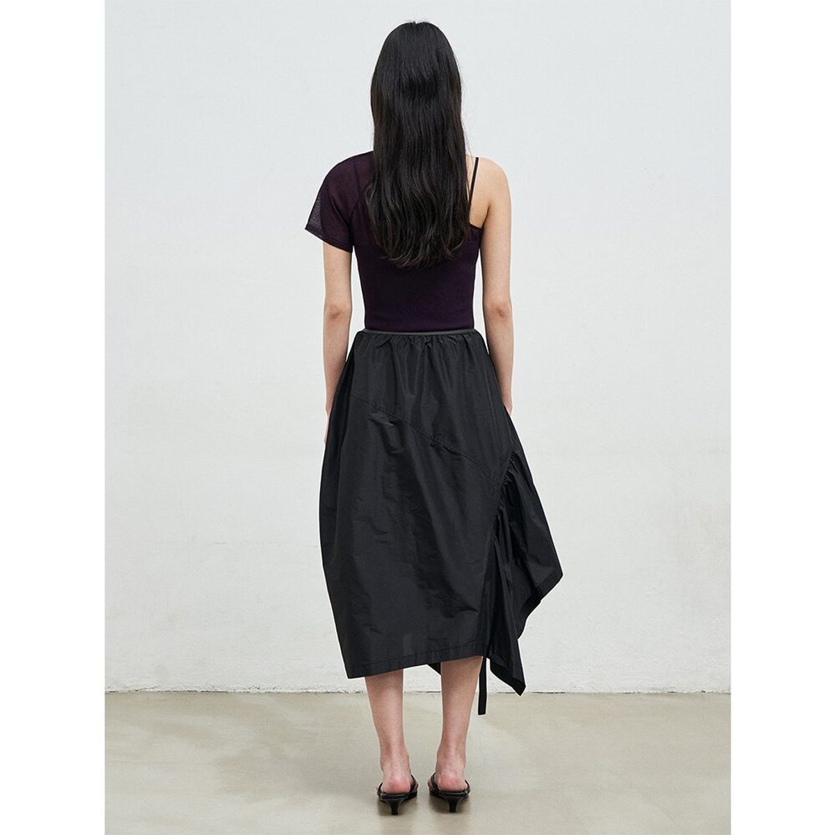 앙개(ANGGAE) Asymmetrical Tube Top  Violet