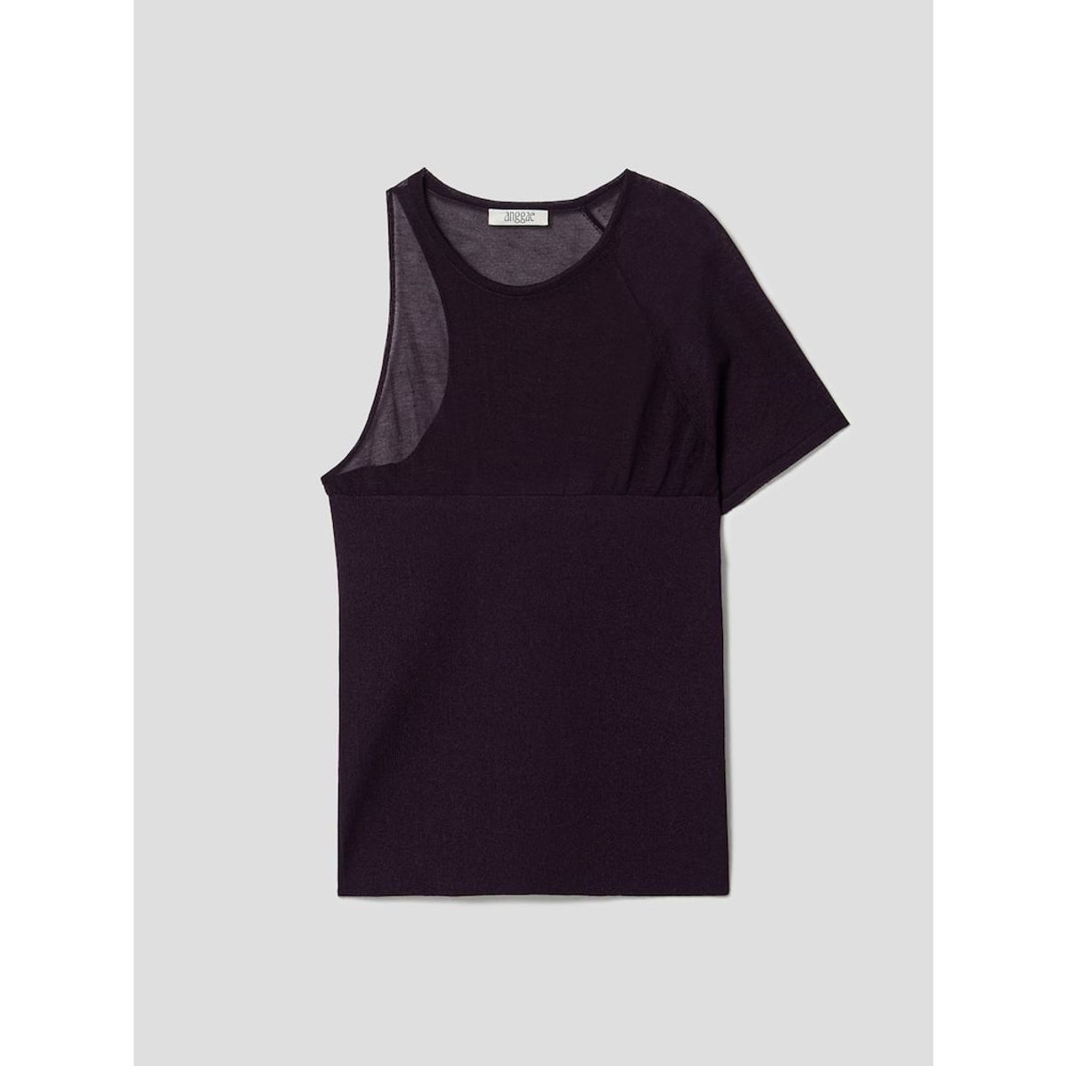 앙개(ANGGAE) Asymmetrical Tube Top  Violet