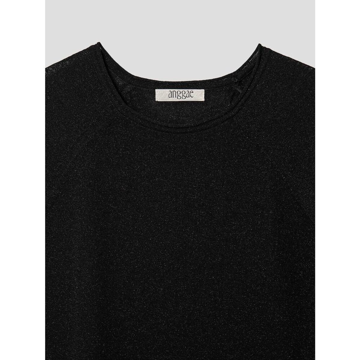 앙개(ANGGAE) Basic Fine Knit TShirt  Black