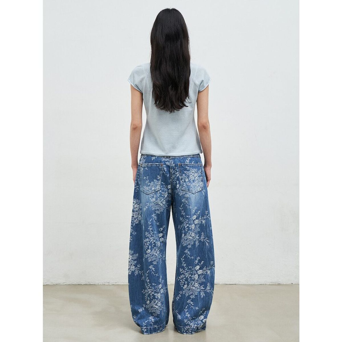 앙개(ANGGAE) Basic Fine Knit TShirt  Blue