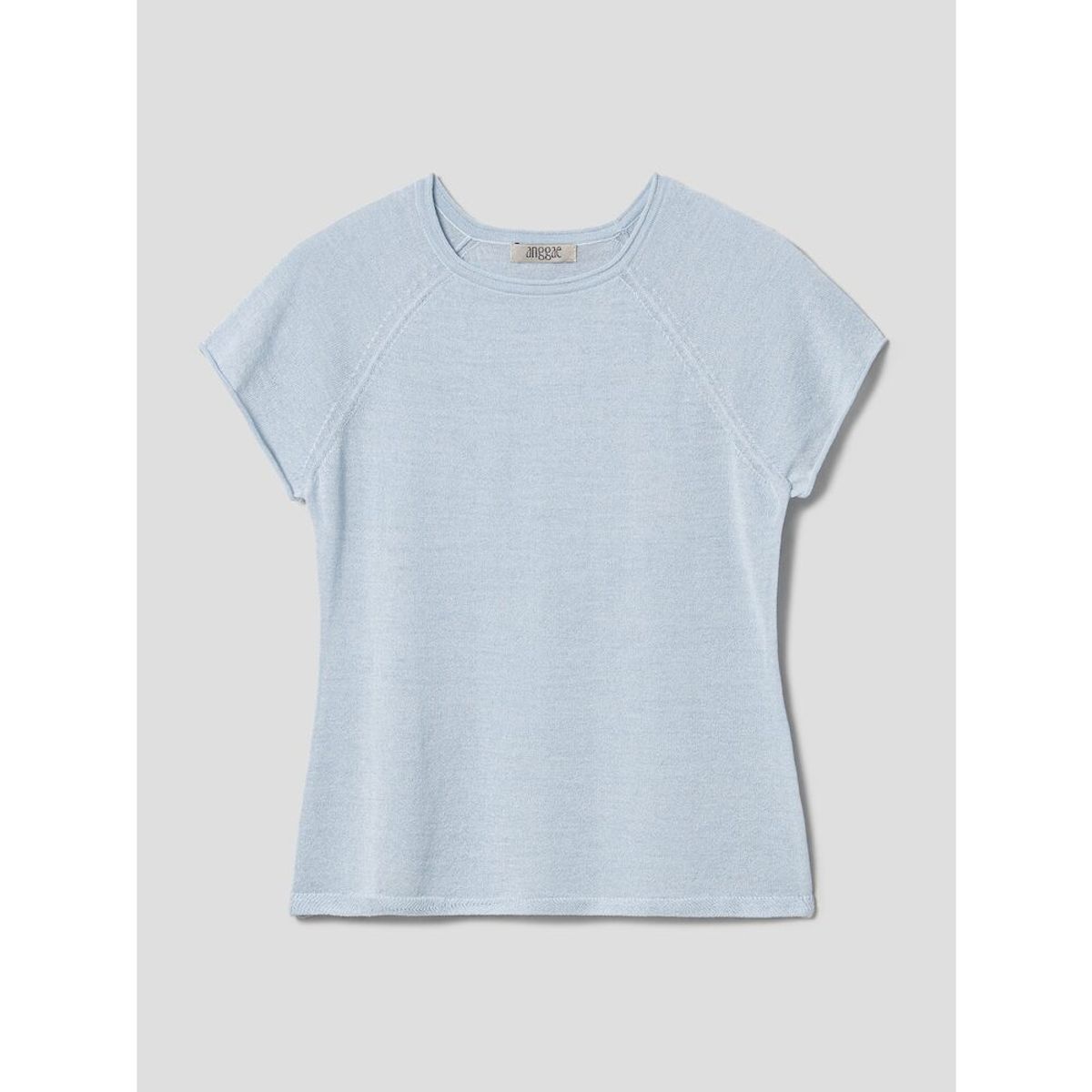 앙개(ANGGAE) Basic Fine Knit TShirt  Blue