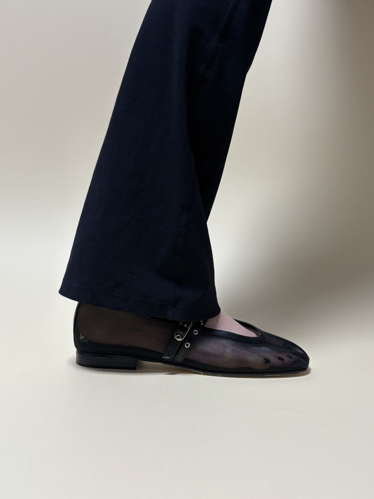 블랑토(BLANC TOE) 메쉬플랫 TWO STRAP FLATS 10 [S83-MESHBLACK]