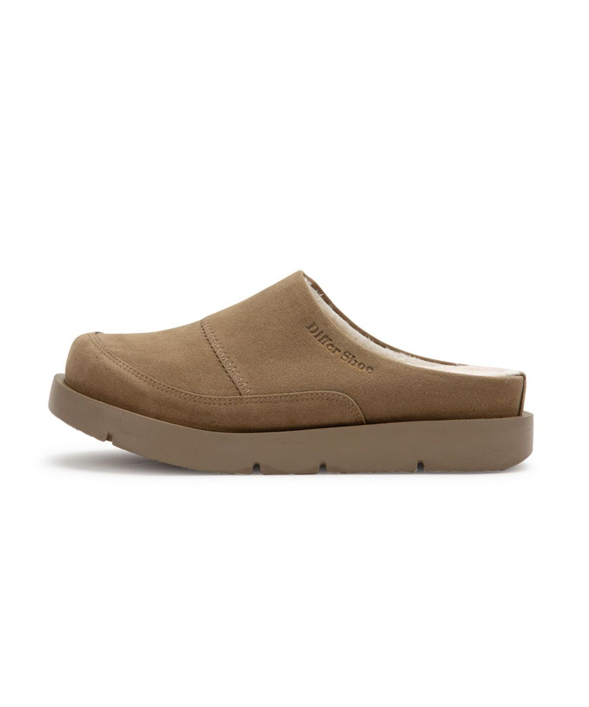 디퍼슈(DIFFERSHOE) 베어 퍼 블로퍼 5.5CM  카키