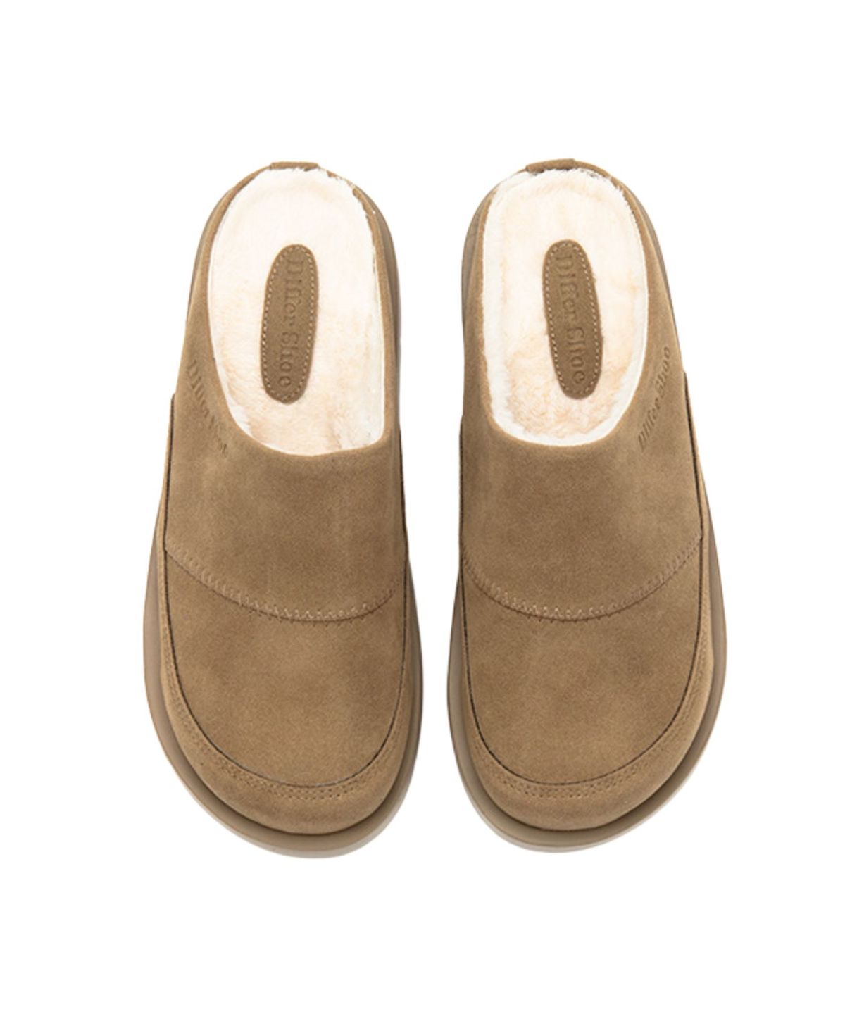 디퍼슈(DIFFERSHOE) 베어 퍼 블로퍼 5.5CM  카키