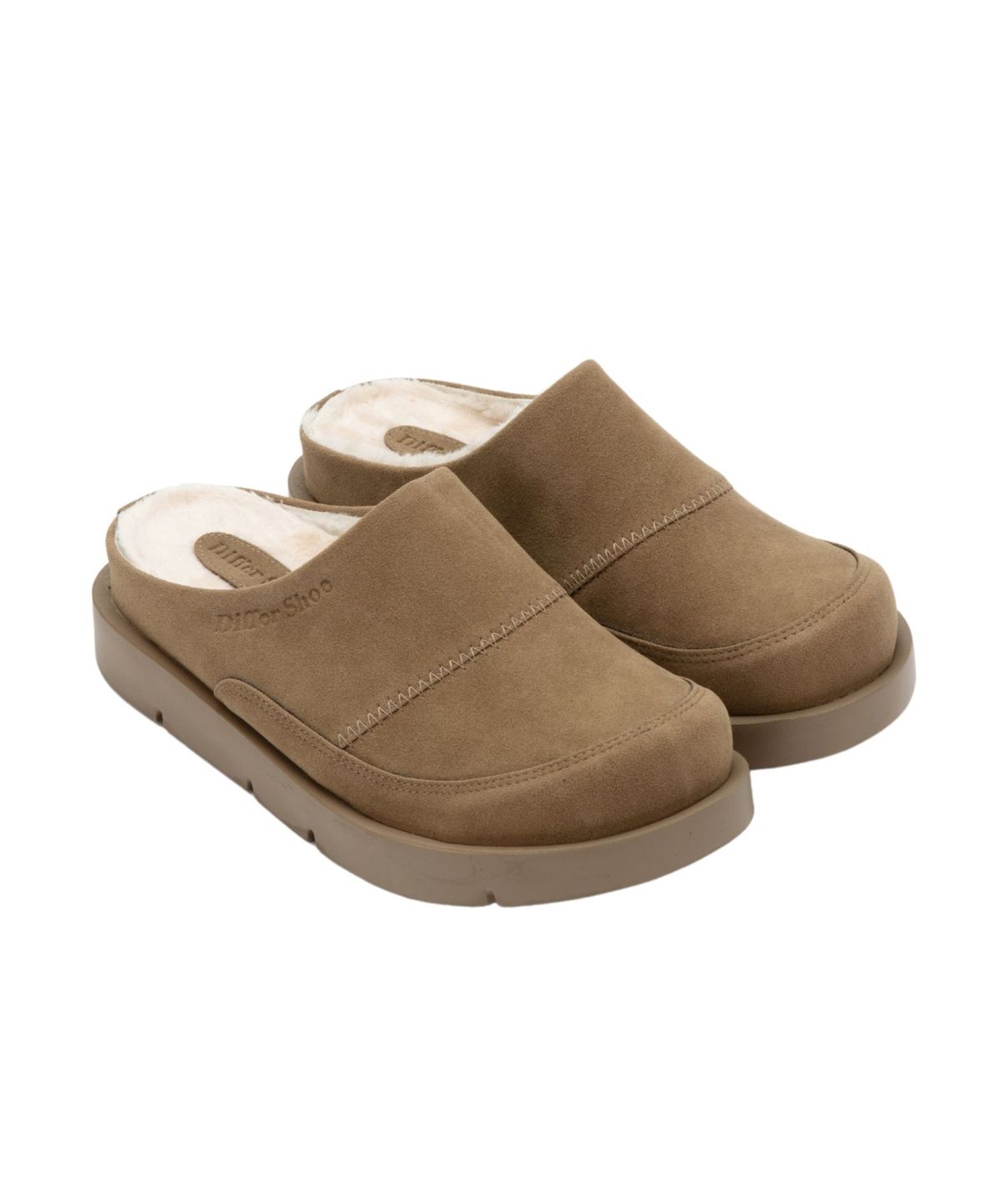 디퍼슈(DIFFERSHOE) 베어 퍼 블로퍼 5.5CM  카키