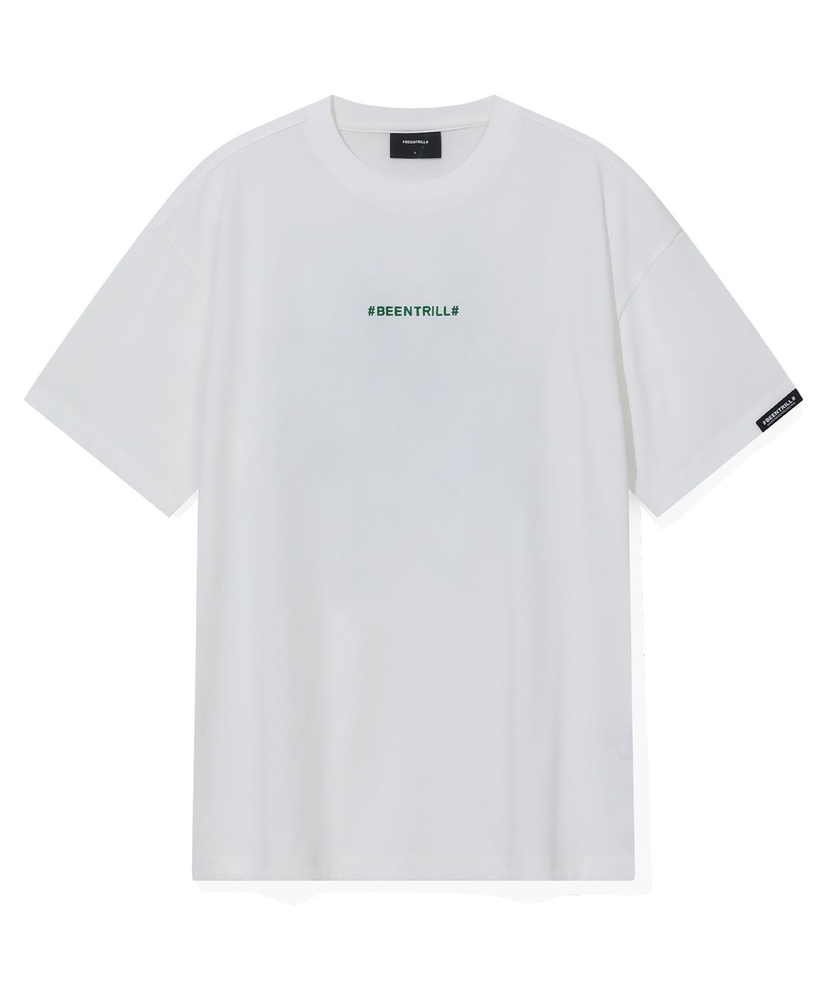 빈트릴(BEENTRILL) 일루전 해시태그 티셔츠(그린)
