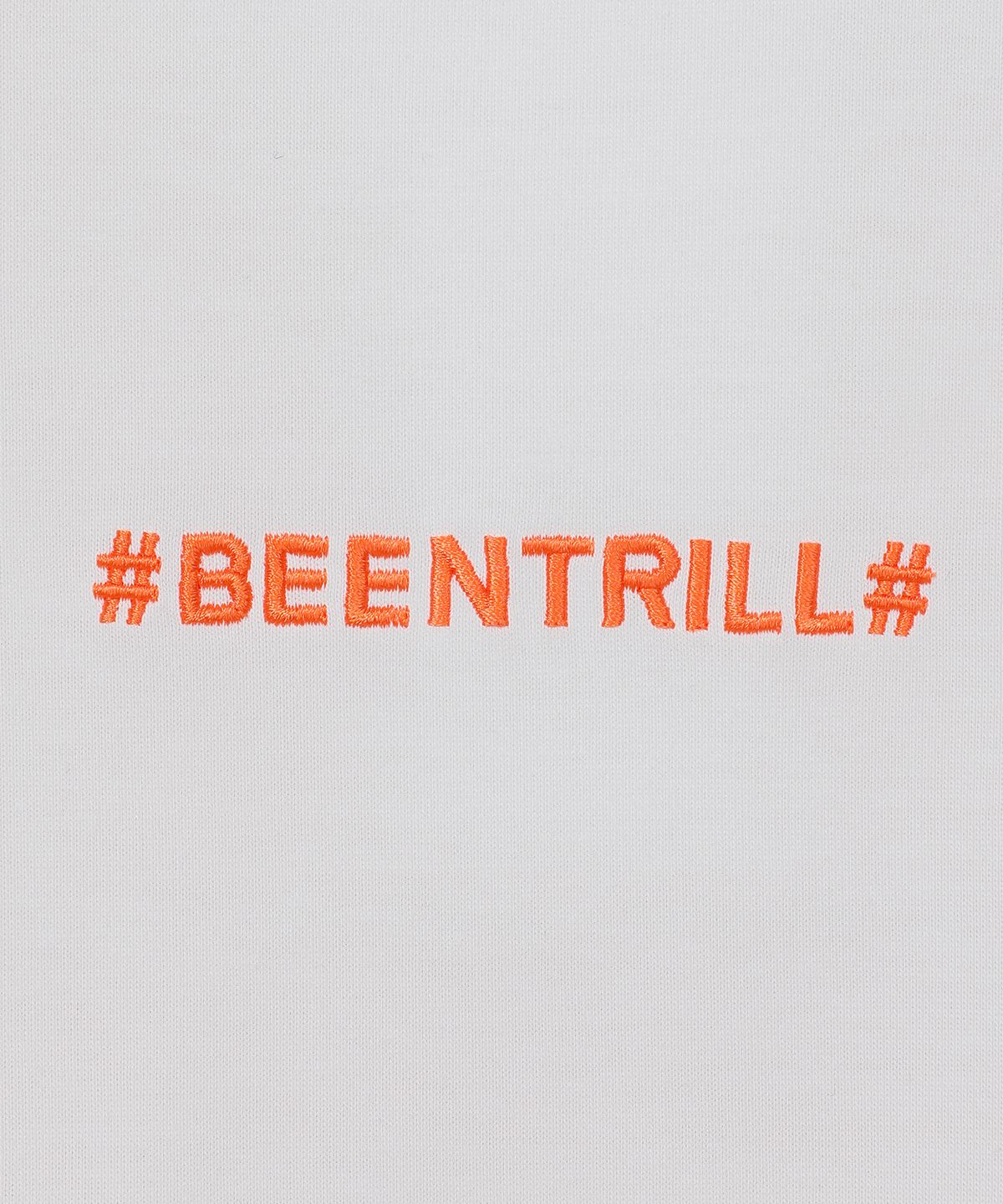 빈트릴(BEENTRILL) 일루전 해시태그 티셔츠(오렌지)