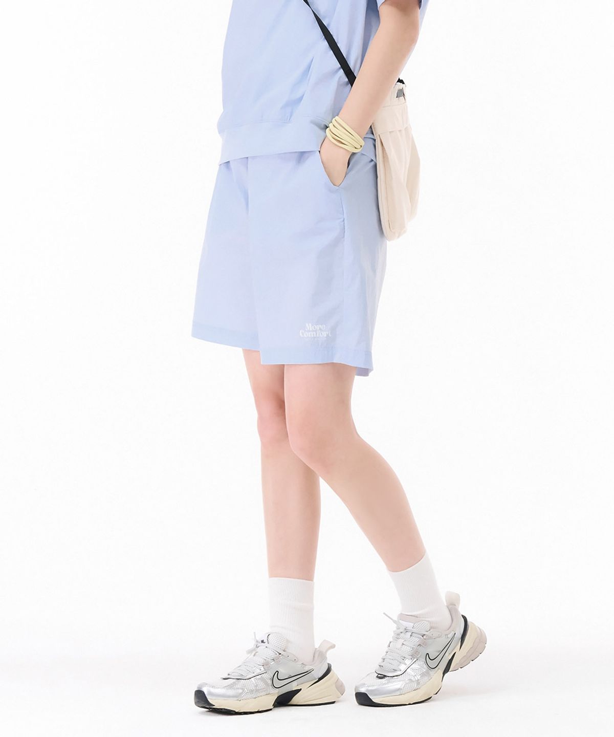 체이스컬트(CHASECULT) 여성 스트레치 4부 팬츠-스카이블루
