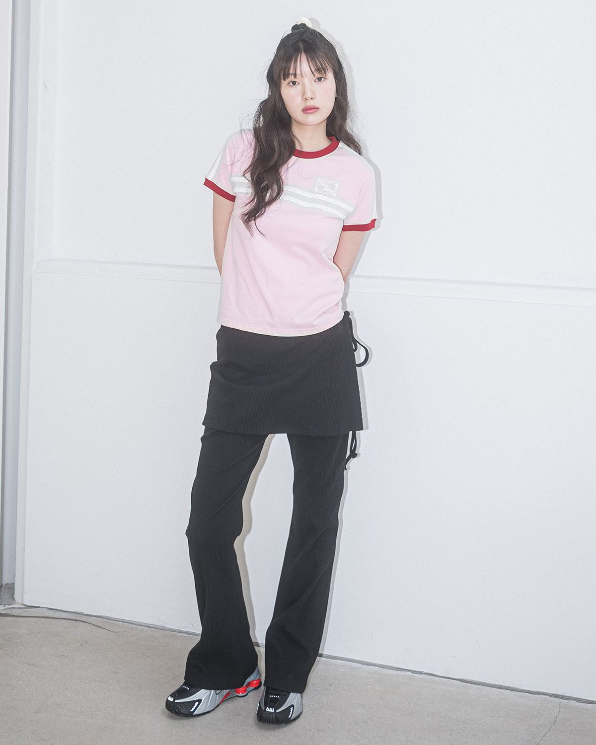 해비즘(HAVISM) DOUBLE LACE S/S TEE(PINK)
