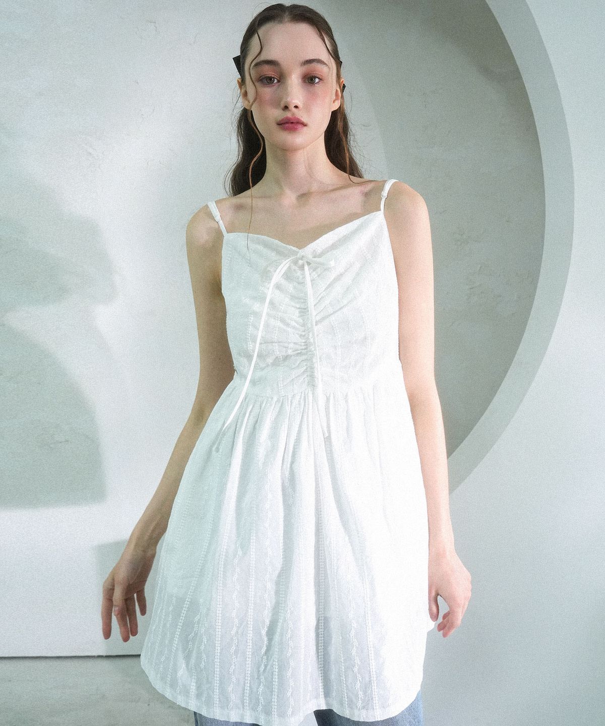 비바셔스(VIVACIOUS) Melissa Punching Mini Sleeveless Dress - 2COL