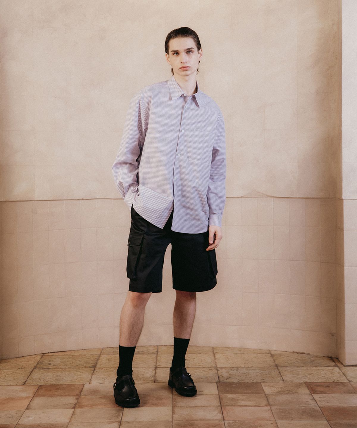 셔터(SHIRTER) NAVONA SHIRT V2 (CHECK PURPLE)