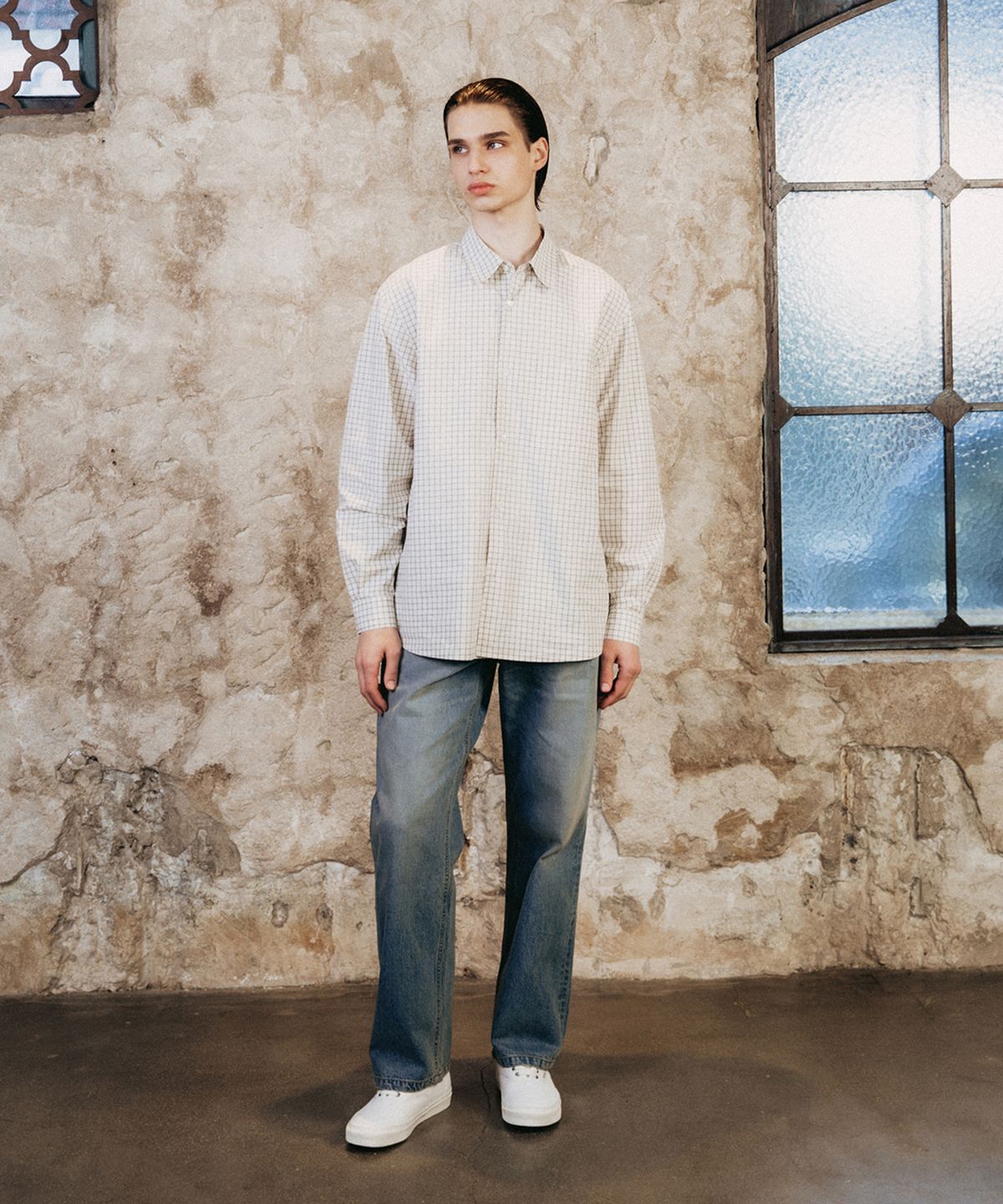 셔터(SHIRTER) NAVONA SHIRT V2 (CHECK IVORY)