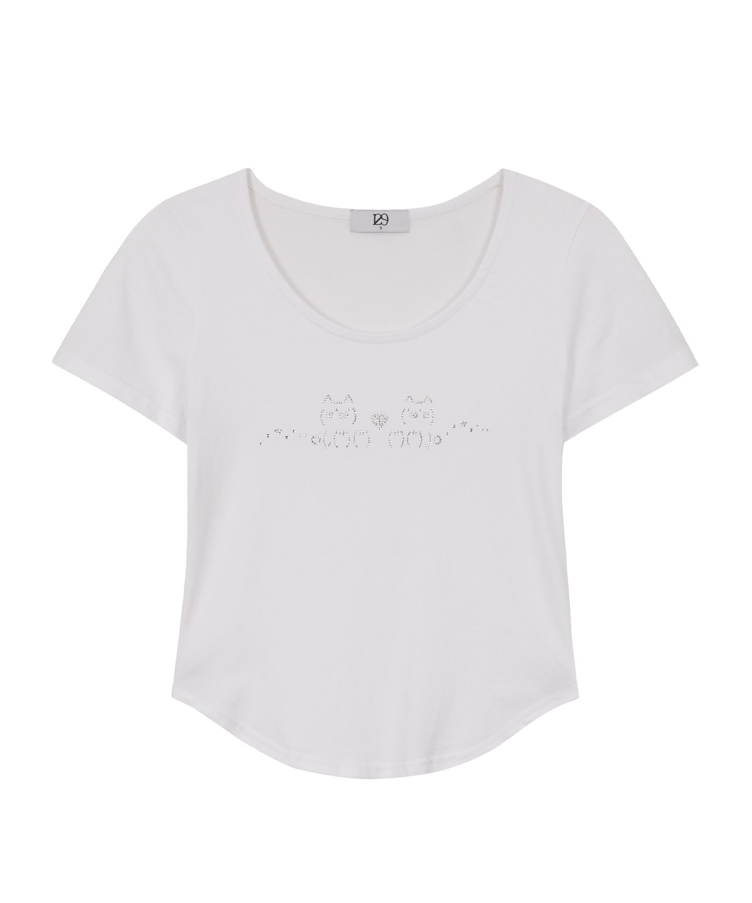 MUSINSA | ILLIGO Nyanko Hotfix Fitted T-Shirt White