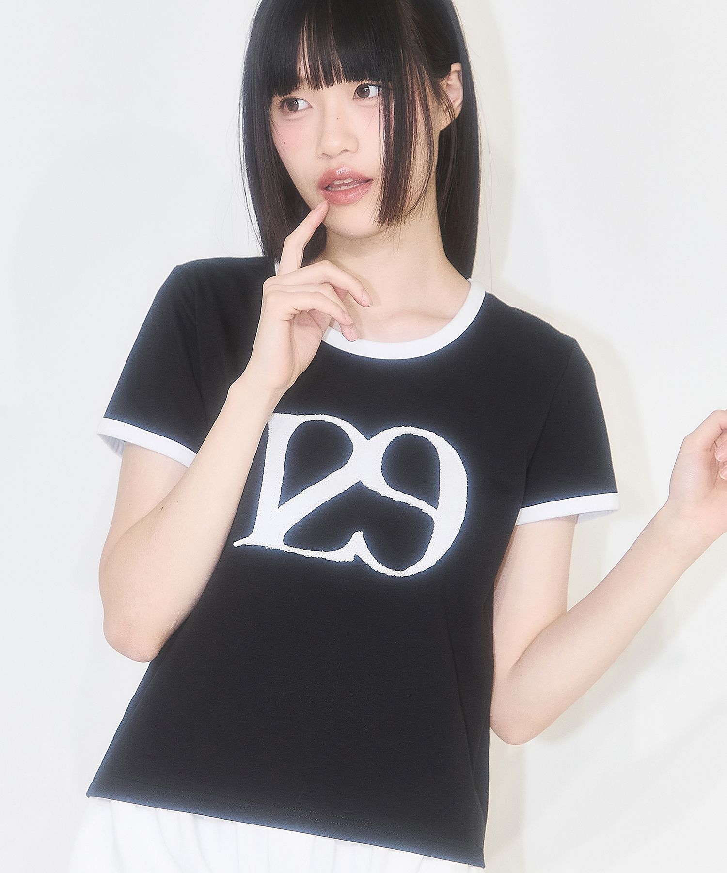 ★ILLIGO★ 129 LOGO PATCH T-SHIRT DOT MUSINSA | ILLIGO 129 Logo Patch T-Shirt White Dot