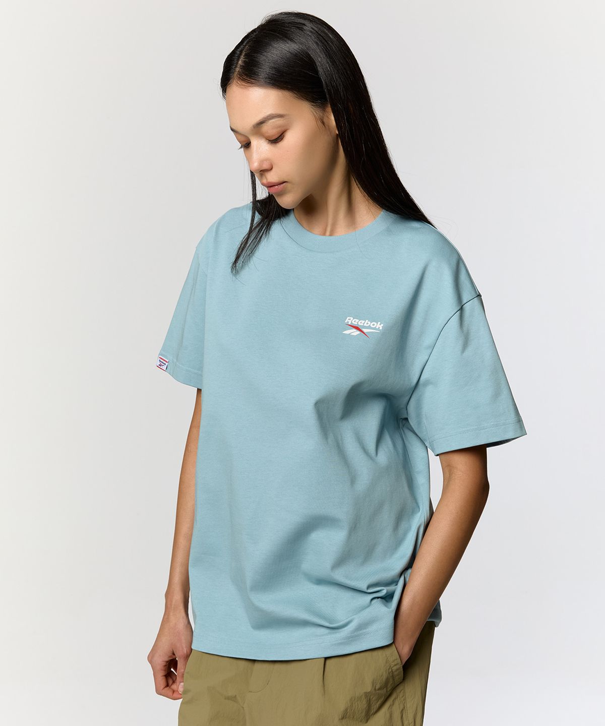 리복(REEBOK) 크랙 유니언잭 티셔츠 - 스카이