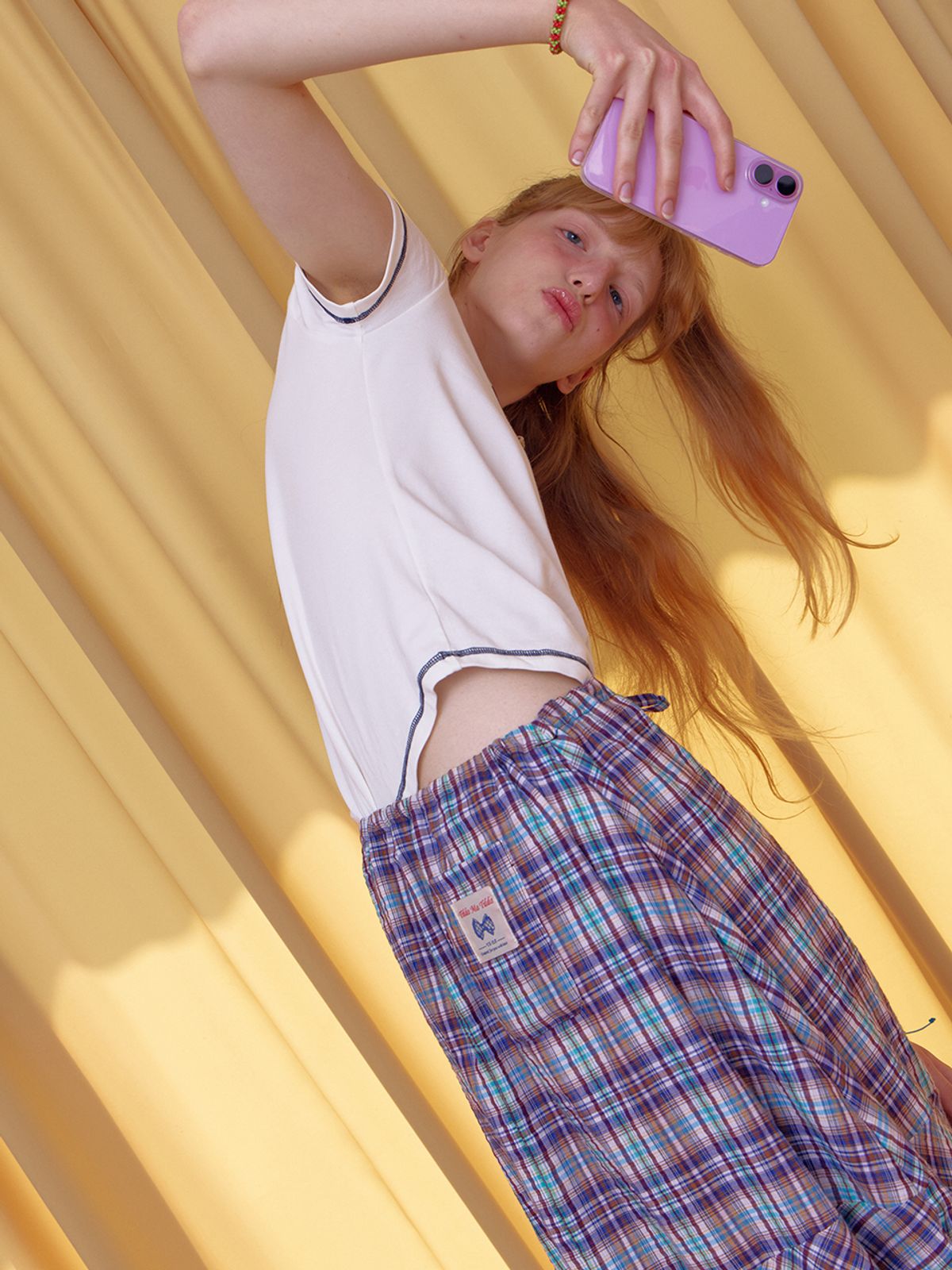 틸다마틸다(TILDA MA TILDA) 에브리웨어 체크 스커트_그레이프 체크