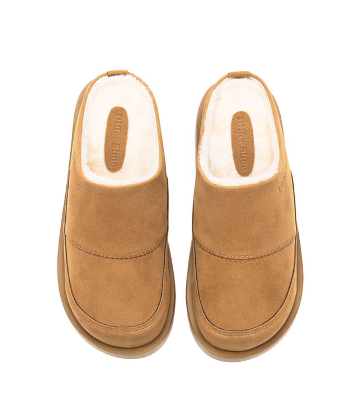 디퍼슈(DIFFERSHOE) 베어 퍼 블로퍼 5.5CM  라이트 브라운