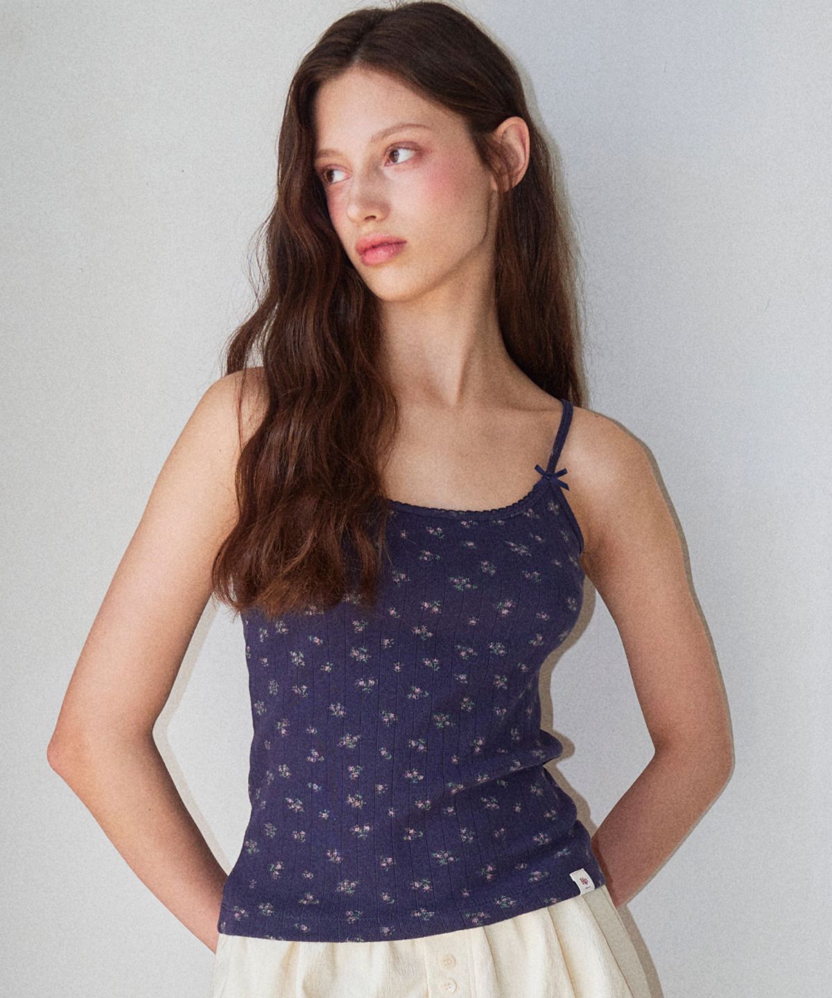 로긴 앤 로지(ROGIN N ROSIE) Shoulder Ribbon Point Sleeveless Navy