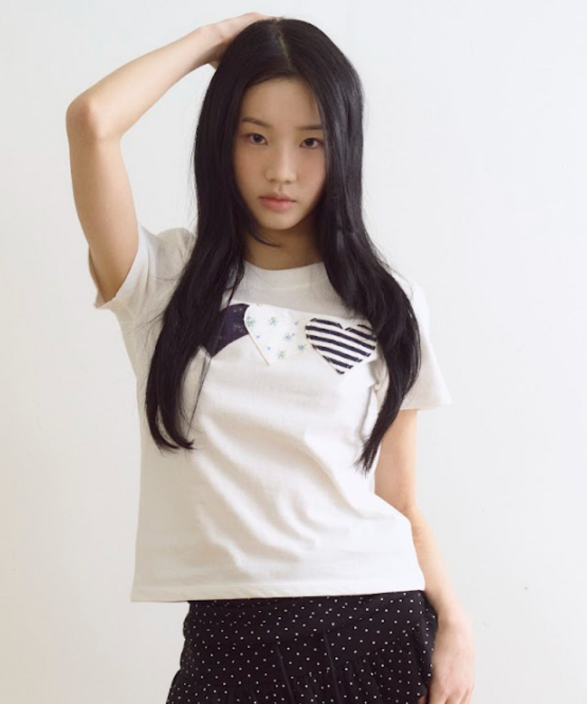 로긴 앤 로지(ROGIN N ROSIE) Heart Patch Cotton T-shirt White