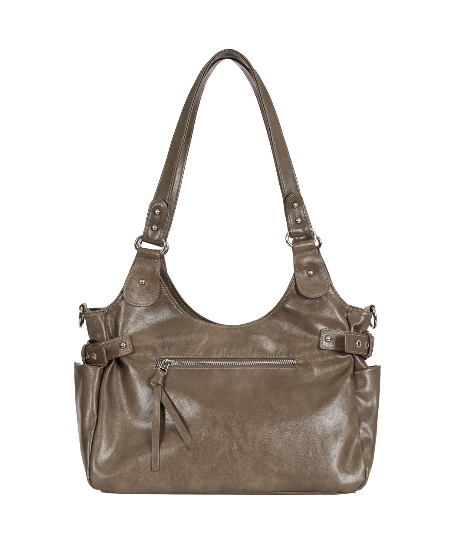 MUSINSA | ILLIGO Amber Buckle Shoulder Bag Beige