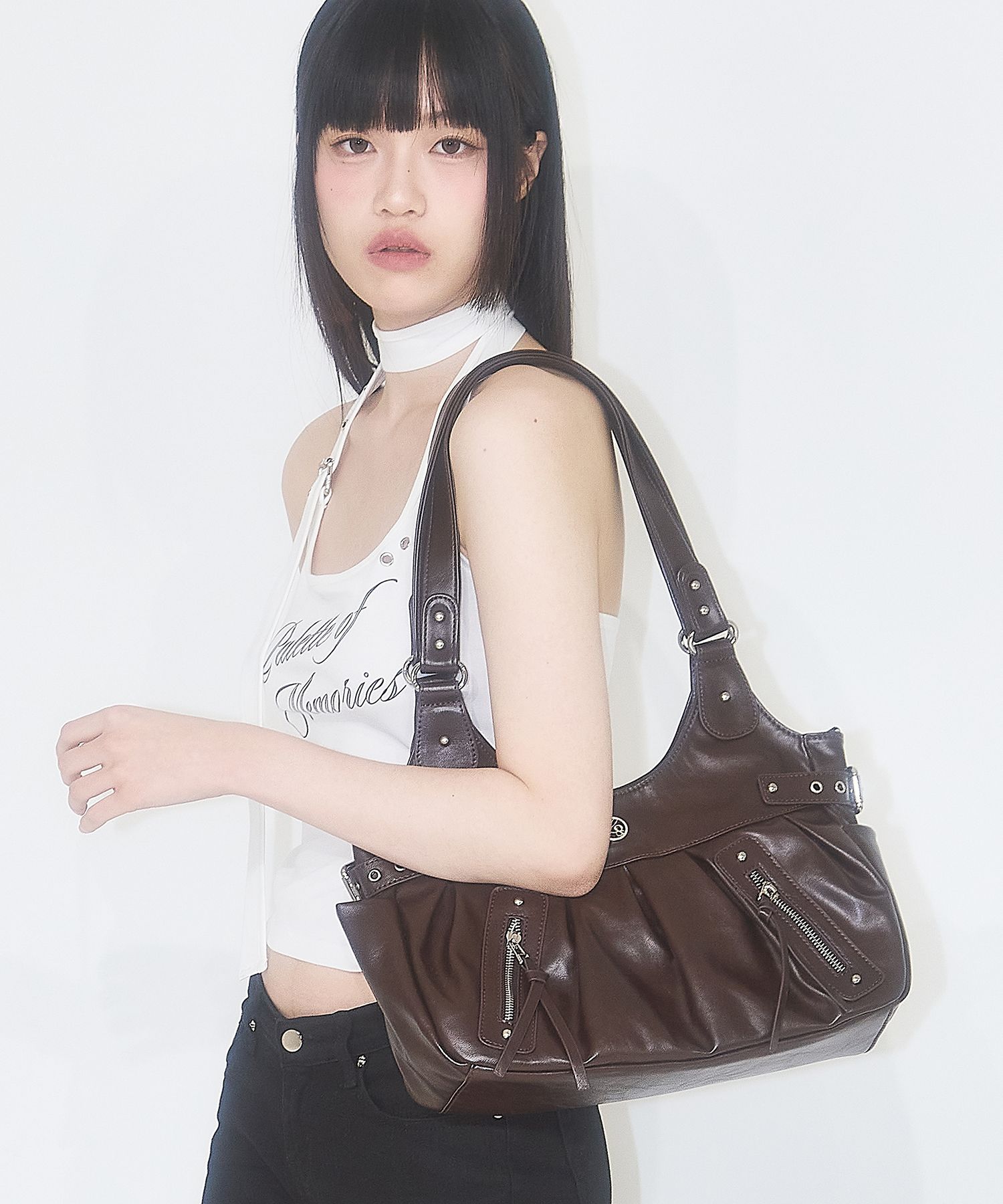 ★ILLIGO★ Amber Buckle Shoulder Bag Black 5013465715 AMBER BUCKLE SHOULDER BAG BLACK - illigo | 60% - Asian