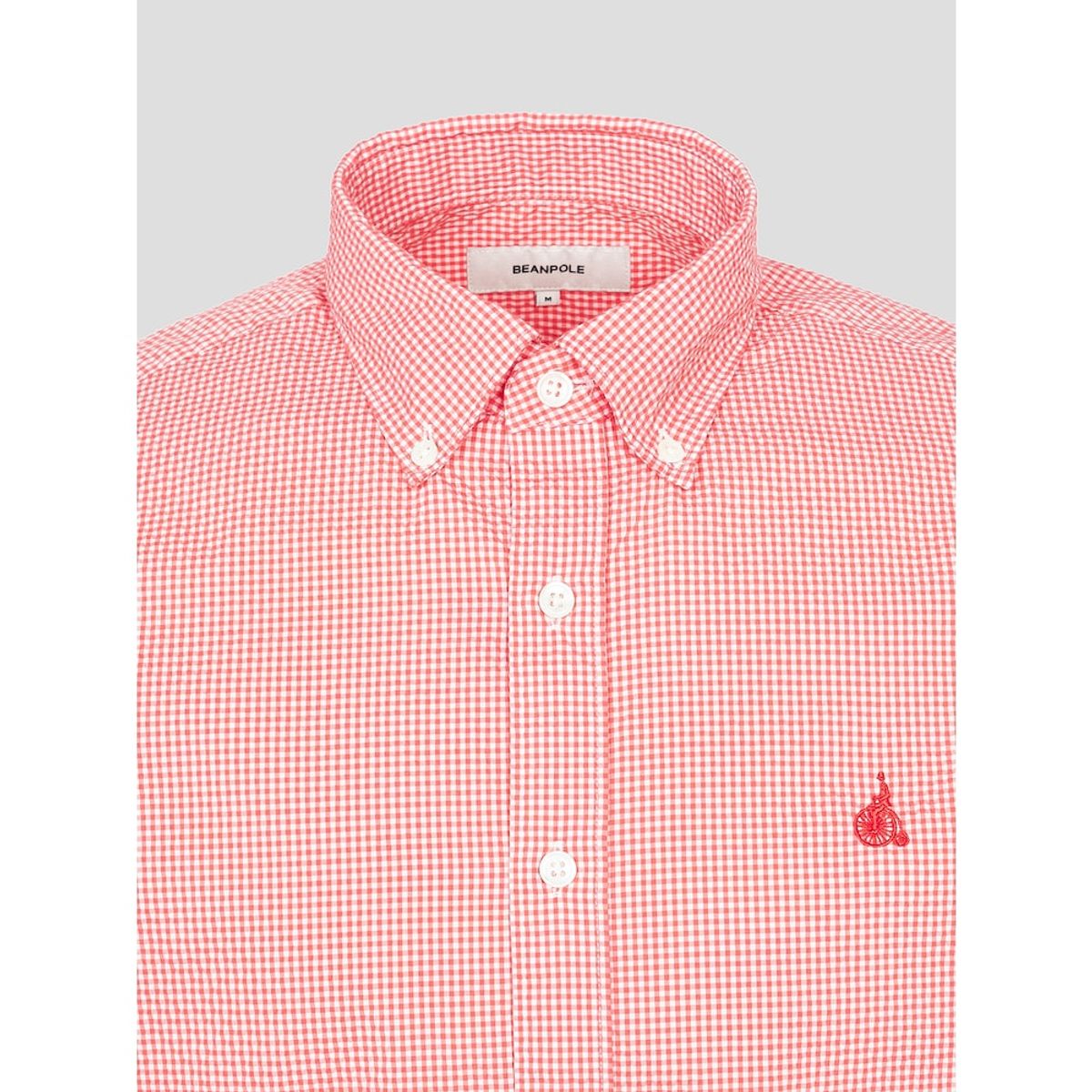 빈폴 멘(BEANPOLE MEN) 시어서커 깅엄 반소매 셔츠  레드 (BC5465C496)