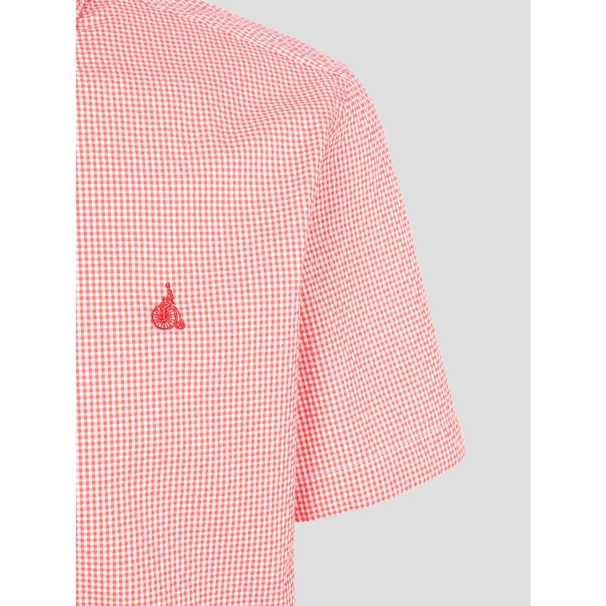 빈폴 멘(BEANPOLE MEN) 시어서커 깅엄 반소매 셔츠  레드 (BC5465C496)