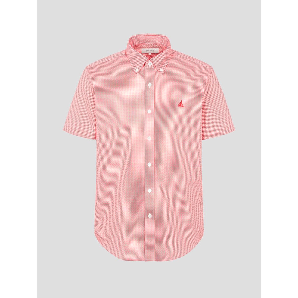 빈폴 멘(BEANPOLE MEN) 시어서커 깅엄 반소매 셔츠  레드 (BC5465C496)