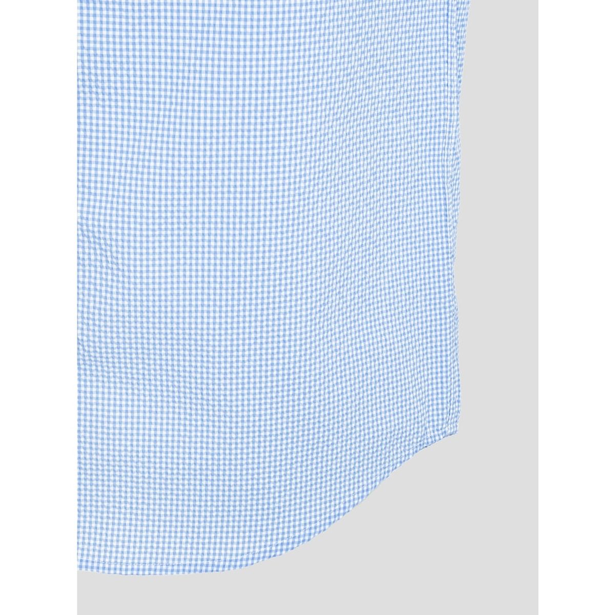 빈폴 멘(BEANPOLE MEN) 시어서커 깅엄 반소매 셔츠  스카이 블루