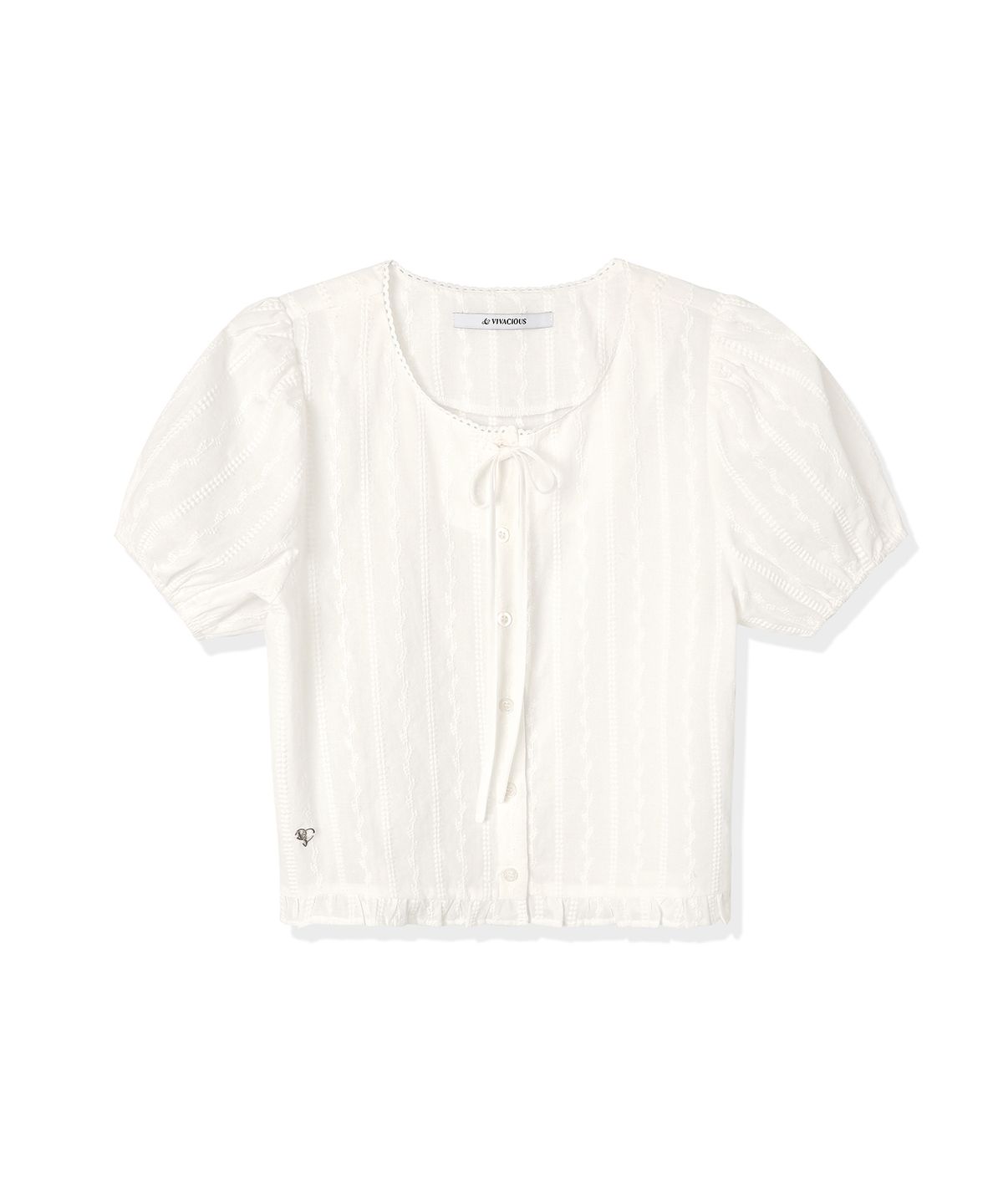 비바셔스(VIVACIOUS) Melissa Punching Ribbon Blouse - 2COL