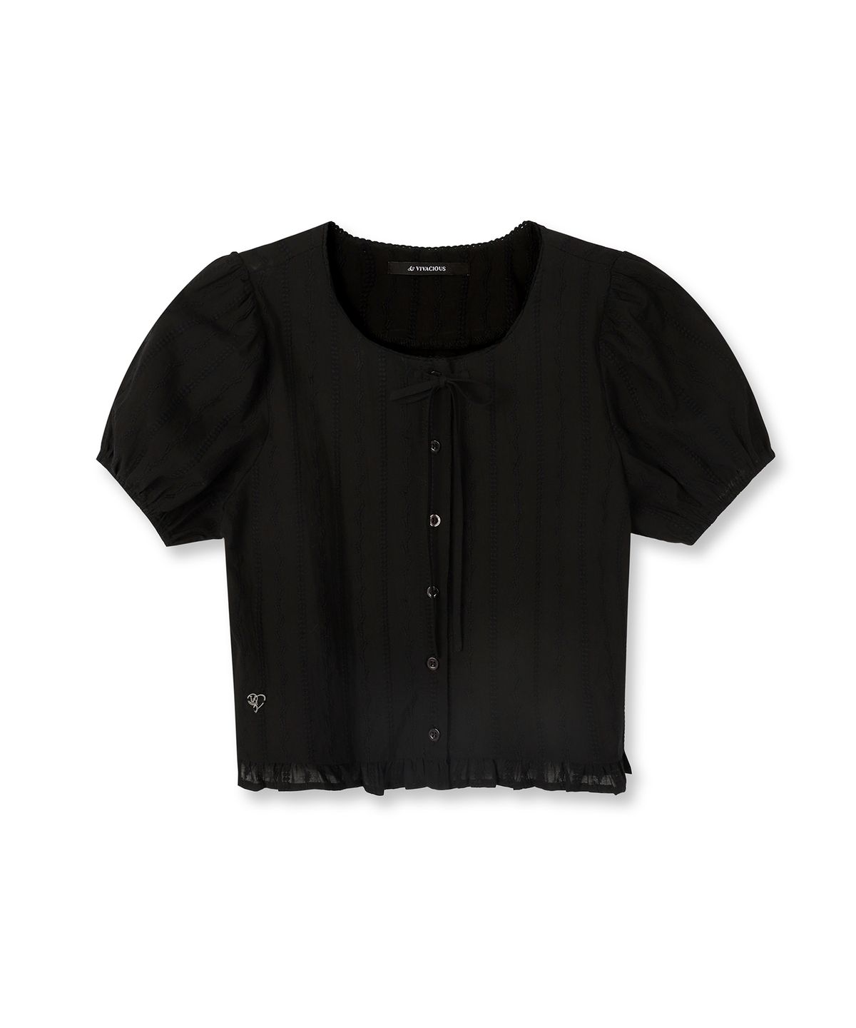 비바셔스(VIVACIOUS) Melissa Punching Ribbon Blouse - 2COL