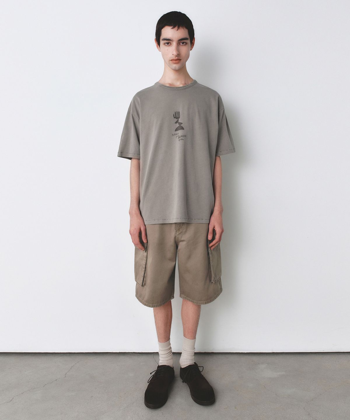 인사일런스(INSILENCE) 페이디드 그래픽 티셔츠 BEIGE