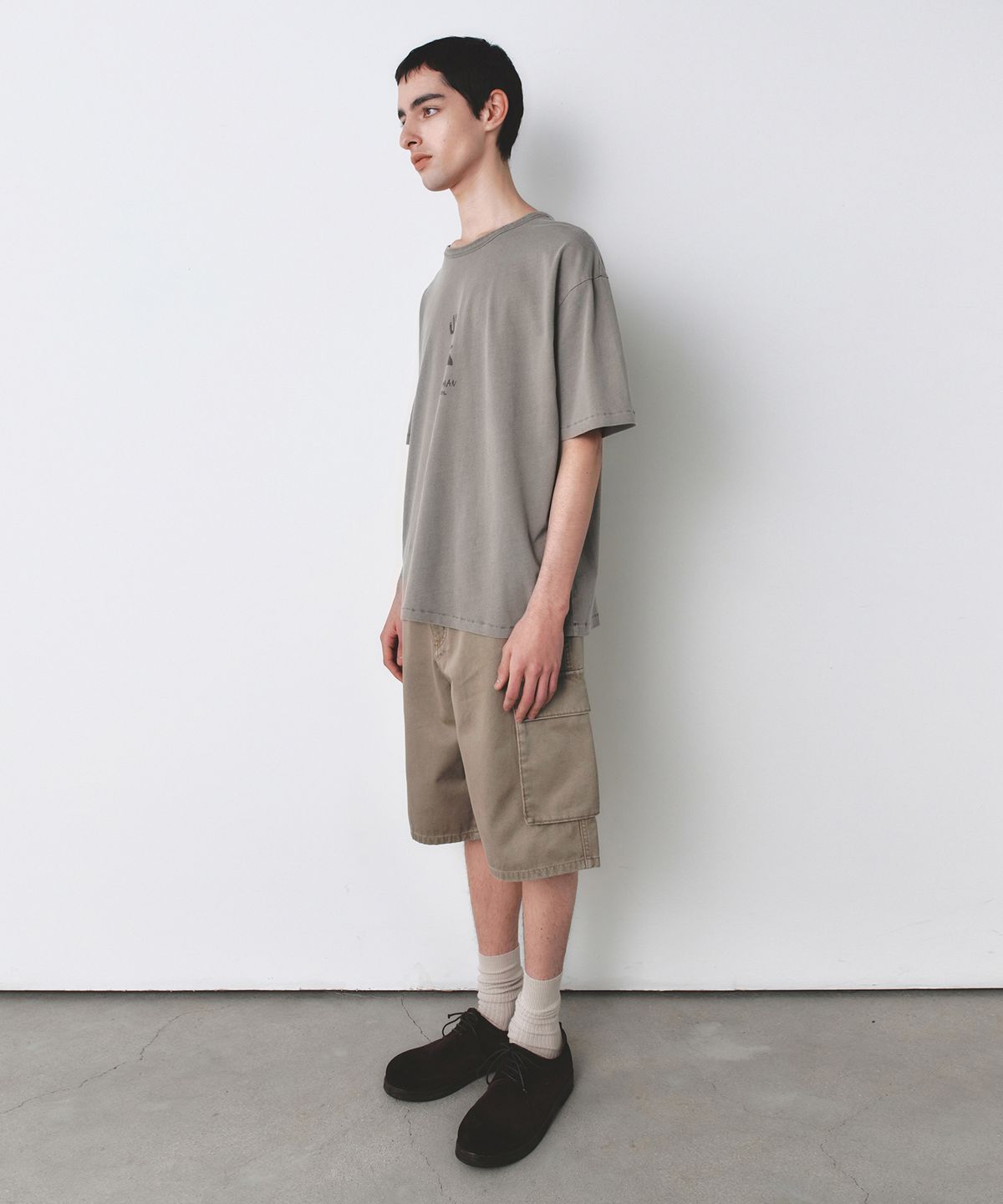인사일런스(INSILENCE) 페이디드 그래픽 티셔츠 BEIGE