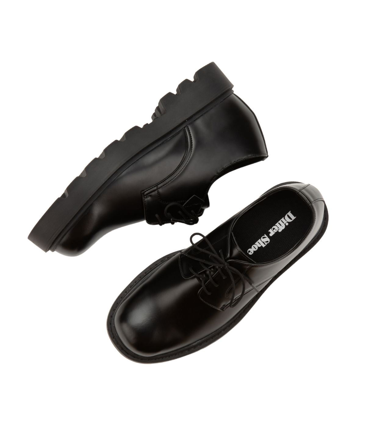 디퍼슈(DIFFERSHOE) 703 청키 더비슈즈 7CM 글로시 블랙 [유광]