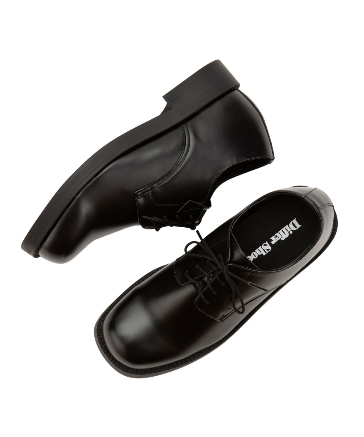 디퍼슈(DIFFERSHOE) 701 샤프 더비슈즈 7CM 글로시 블랙 [유광]
