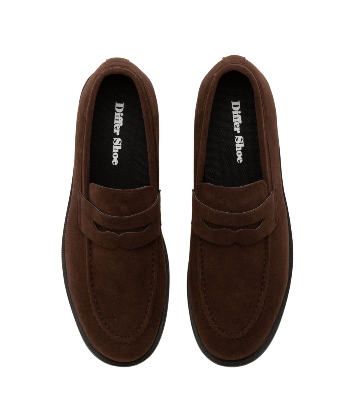 디퍼슈(DIFFERSHOE) 체어맨 스웨이드 로퍼 6CM  딥브라운