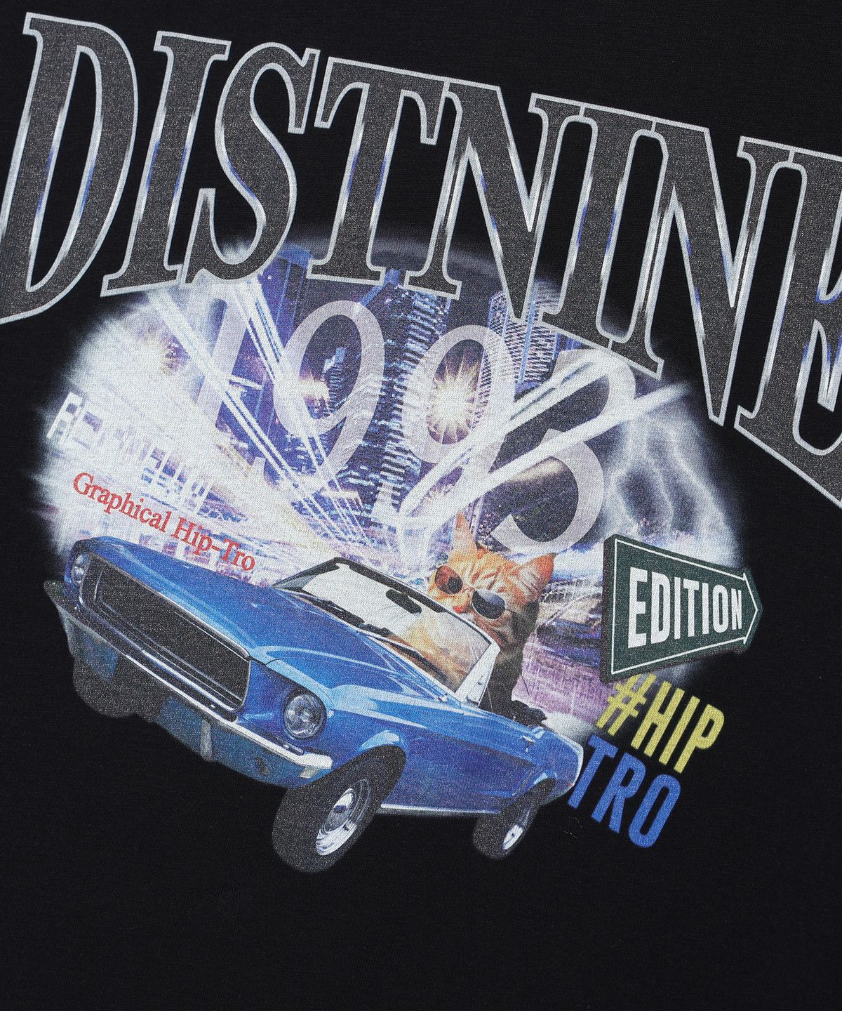 디스트나인(DISTN9NE) 캣 드라이버 반팔티 BLACK (LP2TU321-076)